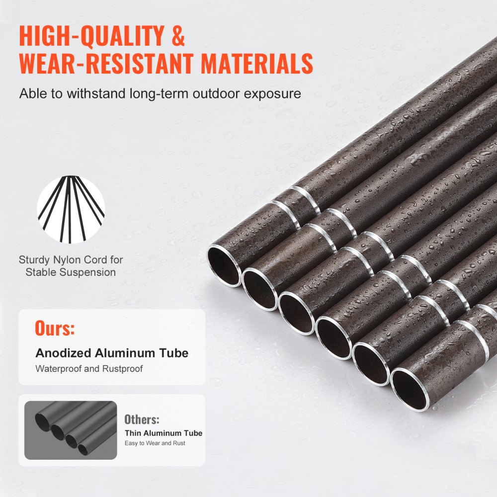 VEVOR Wind Chimes for Outside, 42", Deep Tone Wind Chimes with 6 Tubes, Unique Large Memorial Wind Chimes for Anniversary, Amazing Outdoor Decor for Your Patio, Porch, Garden and Backyard, Dark Brown