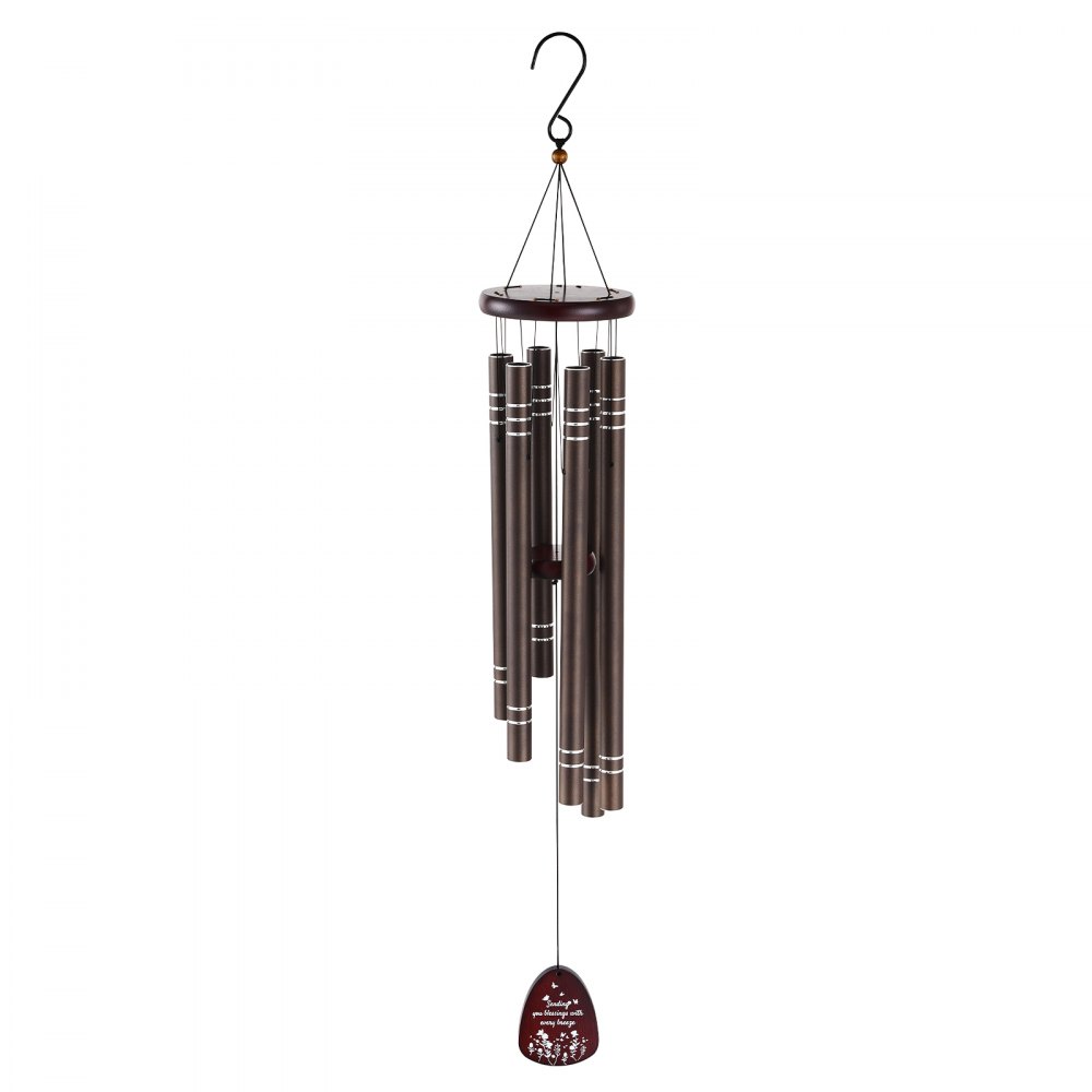 VEVOR Wind Chimes for Outside, 42", Deep Tone Wind Chimes with 6 Tubes, Unique Large Memorial Wind Chimes for Anniversary, Amazing Outdoor Decor for Your Patio, Porch, Garden and Backyard, Dark Brown