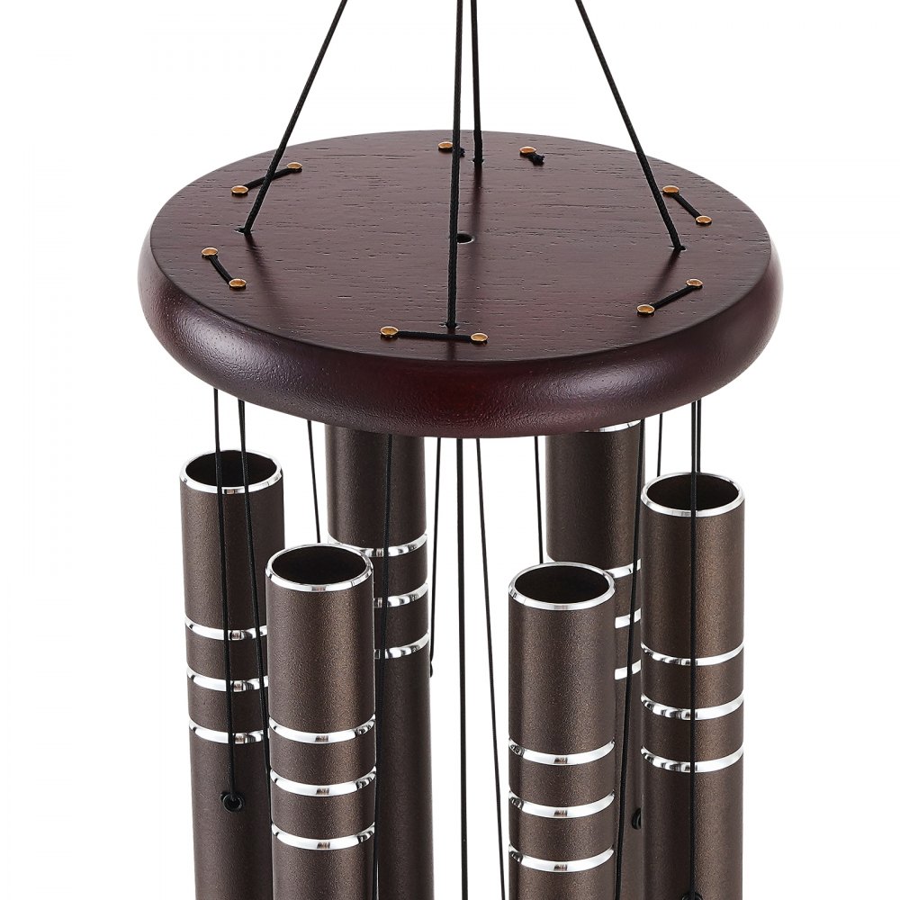 VEVOR Wind Chimes for Outside, 42", Deep Tone Wind Chimes with 6 Tubes, Unique Large Memorial Wind Chimes for Anniversary, Amazing Outdoor Decor for Your Patio, Porch, Garden and Backyard, Dark Brown