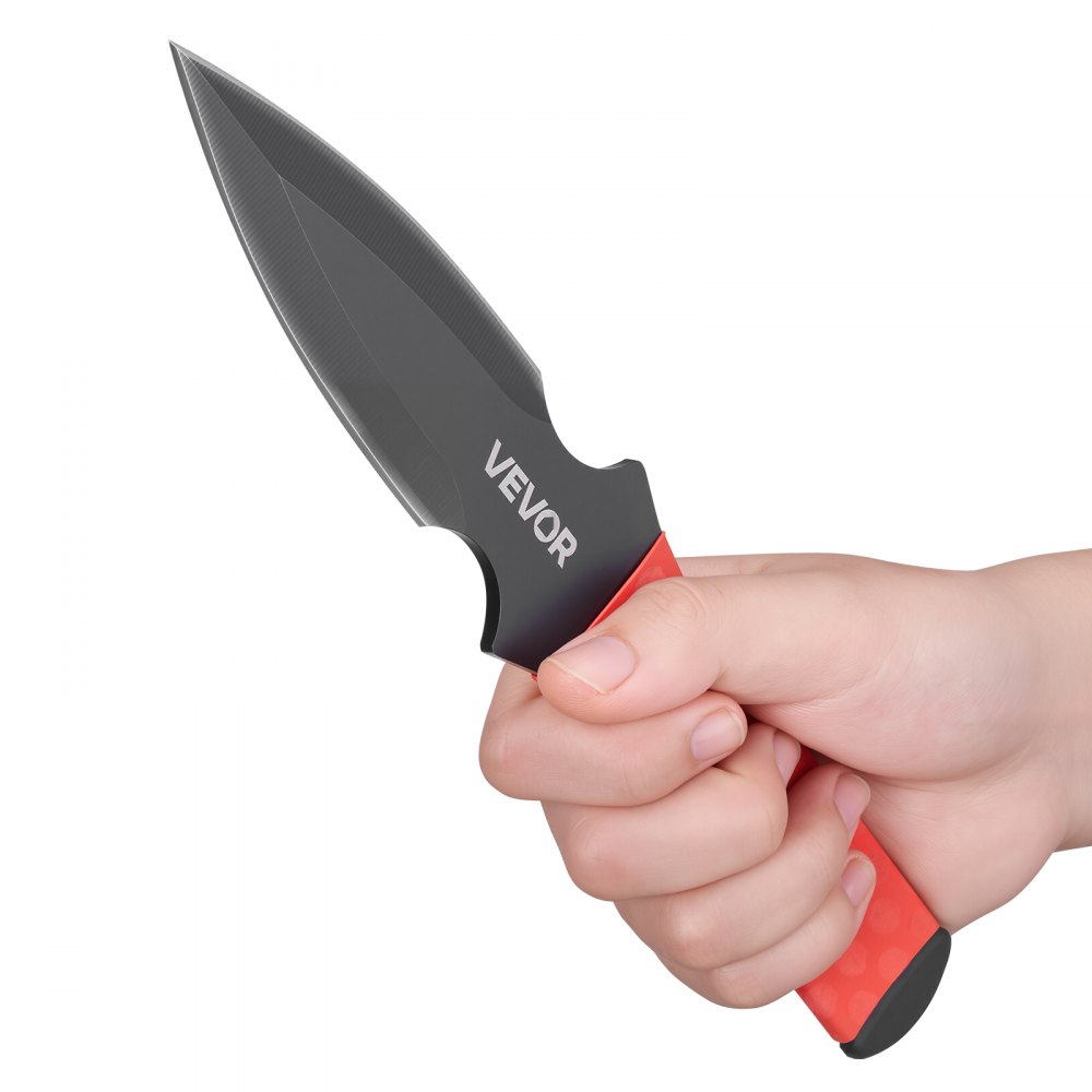 VEVOR Throwing Knives Set, 6 Pack, 226 mm Stainless Steel Well-balanced Knives with Protective Black Nylon Sheath, Ideal Companion for Throwing Products Axes, Sturdy for Recreation and Competition