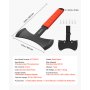 VEVOR Throwing Axes and Tomahawks, 3 Pack 302.3 mm Double Bit Axe Throwing Hatchet Set, Stainless Steel Head with Non-Slip TPR Rubber Handle, with Black Nylon Sheath, for Recreation and Competition