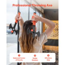 Throwing Axes and Tomahawks 3Pack 13.4 inch Triple Edge Axe Throwing Hatchet Set