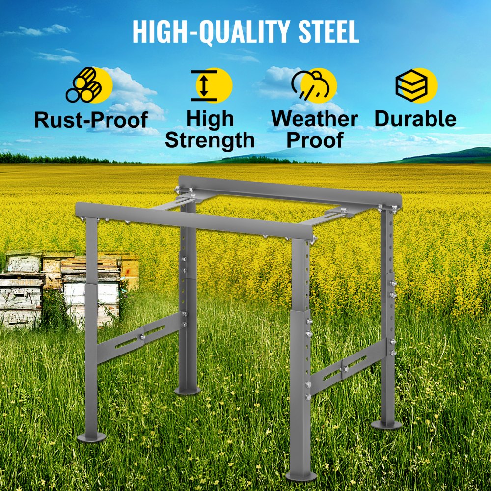 Vevor Hive Stand Metal Adjustable Leg Hive Frame Holder Beekeeping Hives Support