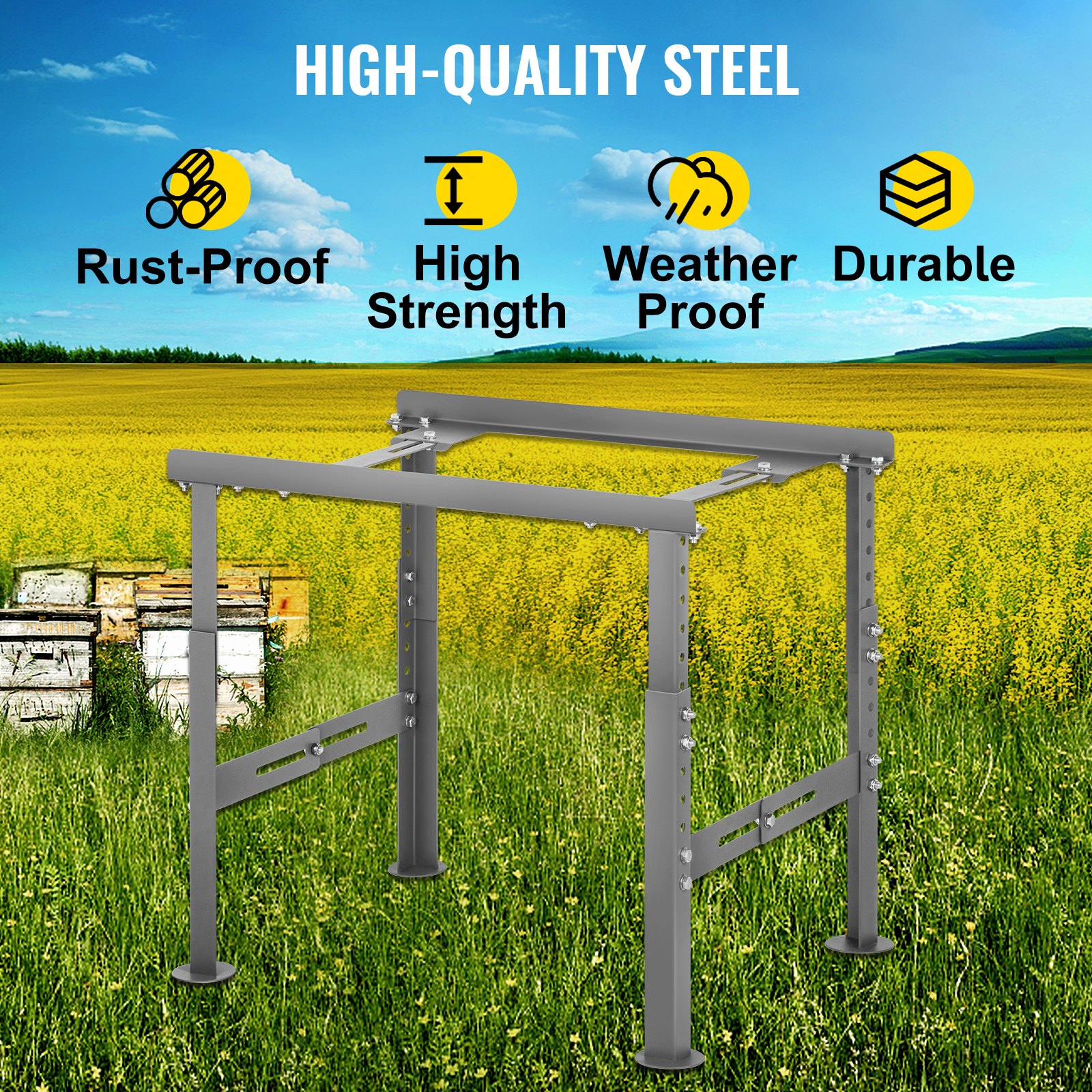 Vevor Hive Stand Metal Adjustable Leg Hive Frame Holder Beekeeping Hives Support