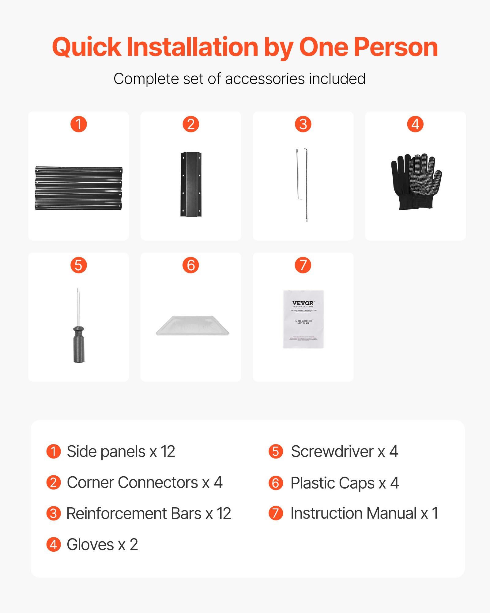 VEVOR Metal Raised Garden Bed, 2.4 x 1.2 x 0.3 m Outdoor Galvalume Planter Garden Box, Open Bottom Design, Large Planter Raised Bed for Growing Vegetables, Flowers, Herbs, and Succulents, Dark Gray