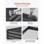 Metal Raised Garden Bed 8x4x1 ft Outdoor Galvanized Planter Box Dark Gray