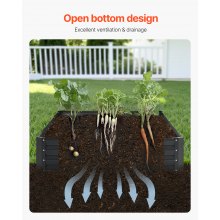 Metal Raised Garden Bed 8x4x1 ft Outdoor Galvanized Planter Box Dark Gray