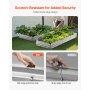 VEVOR Metal Raised Garden Bed 12x4x1 ft Outdoor Galvanized Planter Box Silver