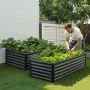 VEVOR Metal Raised Garden Bed, 1.8 x 0.9 x 0.4 m Outdoor Galvanized Planter Garden Box, Open Bottom Design, Large Planter Raised Bed for Growing Vegetables, Flowers, Herbs, and Succulents, Dark Gray
