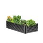 VEVOR Metal Raised Garden Bed 6x3x1.5ft Outdoor Galvanized Planter Box Dark Gray