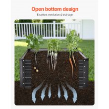 Metal Raised Garden Bed 6x3x1.5ft Outdoor Galvanized Planter Box Dark Gray