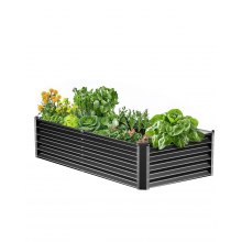 VEVOR Metal Raised Garden Bed 6x3x1.5ft Outdoor Galvanized Planter Box Dark Gray