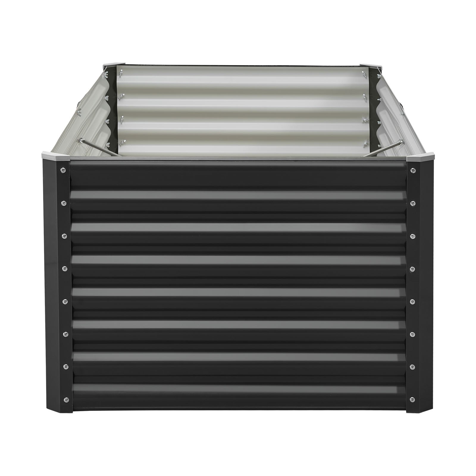 VEVOR Metal Raised Garden Bed, 1.8 x 0.9 x 0.6 m Outdoor Galvanized Planter Garden Box, Open Bottom Design, Large Planter Raised Bed for Growing Vegetables, Flowers, Herbs, and Succulents, Dark Gray