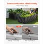 Metal Raised Garden Bed 6x3x2ft Outdoor Galvanized Planter Box Dark Gray