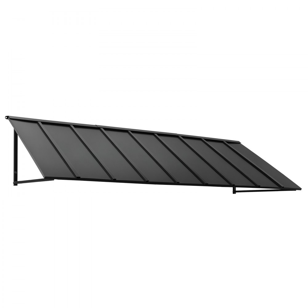 VEVOR Fixed Metal Awning 2641 × 910 mm, Window Awning Door Canopy, Stable Triangle Steel Frame Awnings for Doors Exterior Rain, Snow & Sunlight Protection for Door Entrance, Windows, Porches, Balconies