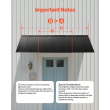 Window Awning Door Canopy 104x36 in Outdoor Steel Front Door Awnings Anti-Rust