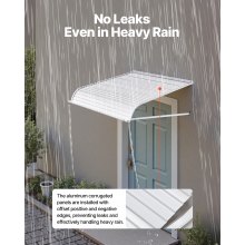 Window Awning Door Canopy 40x42 in Aluminum Alloy Front Door Awnings Anti-Rust
