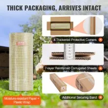 VEVOR Hardware Cloth, 24'' x 100' Galvanized Wire Mesh Roll, 19 Gauge Chicken Wire Fence Roll, Vinyl Coating Metal Wire Mesh for Chicken Coop Barrier, Rabbit Snake Fences, Poultry Enclosures