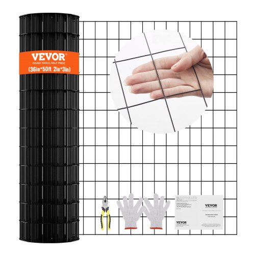 VEVOR Hardware Cloth, 36'' x 50' Galvanized Wire Mesh Roll, 16 Gauge Chicken Wire Fence Roll, Vinyl Coating Metal Wire Mesh for Chicken Coop Barrier, Rabbit Snake Fences, Poultry Enclosures