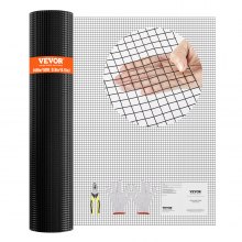 VEVOR Hardware Cloth, 48'' x 50' Galvanized Wire Mesh Roll, 19 Gauge Chicken Wire Fence Roll, Vinyl Coating Metal Wire Mesh for Chicken Coop Barrier, Rabbit Snake Fences, Poultry Enclosures