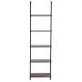 VEVOR Ladder Shelf, 5-Tier Bookshelf 17.3x11.8in, Open Wall-Mounted Ladder Shelf with Metal Frame,Storage Rack Sundries Holder for Kitchen Bedroom Bathroom Living Room, Black