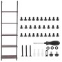 VEVOR Ladder Shelf, 5-Tier Bookshelf 17.3x11.8in, Open Wall-Mounted Ladder Shelf with Metal Frame,Storage Rack Sundries Holder for Kitchen Bedroom Bathroom Living Room, Black