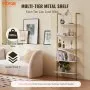 VEVOR Ladder Shelf 5-Tier Bookshelf 24x11.8in Wall-Mount Gold White