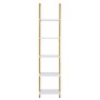 VEVOR Ladder Shelf, 5-Tier Bookshelf 15.6x11.8in, Open Wall-Mounted Ladder Shelf with Metal Frame,Storage Rack Sundries Holder for Kitchen Bedroom Bathroom Living Room, Gold White