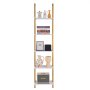 VEVOR Ladder Shelf, 5-Tier Bookshelf 15.6x11.8in, Open Wall-Mounted Ladder Shelf with Metal Frame,Storage Rack Sundries Holder for Kitchen Bedroom Bathroom Living Room, Gold White