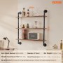 VEVOR Industrial Pipe Shelf 3 Tier 32x7.87in Wall-Mount for Kitchen Bedroom