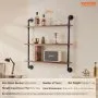 VEVOR Industrial Pipe Shelf, 3 Tier 32x7.87in, Wall-Mount Floating Rustic Wood Shelves Bracket Display Bookshelf, Storage Rack Sundries Holder for Kitchen Bedroom Bathroom Living Room, Black