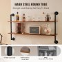 VEVOR Industrial Pipe Shelf 2 Tier 48x 9.84in Wall-Mount for Kitchen Bedroom