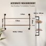 VEVOR Industrial Pipe Shelf 2 Tier 48x 9.84in Wall-Mount for Kitchen Bedroom