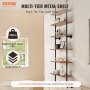 VEVOR Industrial Pipe Shelf 6 Tier 24x9.84in Wall-Mount for Kitchen Bedroom