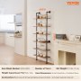 VEVOR Industrial Pipe Shelf 6 Tier 24x9.84in Wall-Mount for Kitchen Bedroom