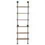 VEVOR Industrial Pipe Shelf, 6 Tier 24x9.84in, Wall-Mount Floating Rustic Wood Shelves Bracket Display Bookshelf, Storage Rack Sundries Holder for Kitchen Bedroom Bathroom Living Room, Black
