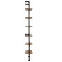 VEVOR Industrial Pipe Shelf, 6 Tier 24x9.84in, Wall-Mount Floating Rustic Wood Shelves Bracket Display Bookshelf, Storage Rack Sundries Holder for Kitchen Bedroom Bathroom Living Room, Black
