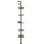 VEVOR Industrial Pipe Shelf, 5 Tier 24x9.84in, Wall-Mount Floating Rustic Wood Shelves Bracket Display Bookshelf, Storage Rack Sundries Holder for Kitchen Bedroom Bathroom Living Room, Black