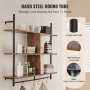 VEVOR Industrial Pipe Shelf 3 Tier 41.5x9.84in Wall-Mount for Kitchen Bedroom