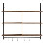 VEVOR Estantería industrial de tubos, 3 niveles, 105 x 25 cm, de madera rústica flotante para montaje en pared, soporte para libros, soporte para artículos diversos, para cocina, dormitorio, baño, sala de estar, color negro