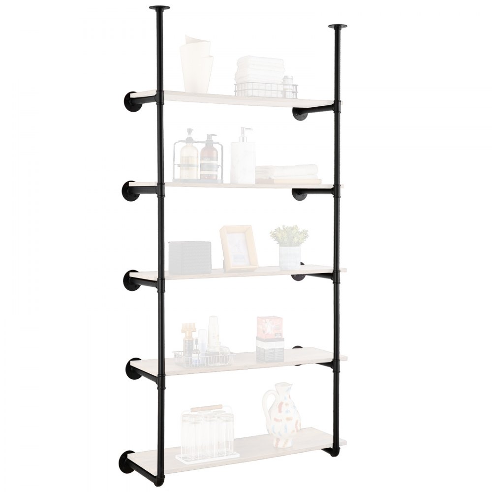 VEVOR Industrial Pipe Shelf 5 Tier 2PCS 11,8in W σανίδες τοίχου ΔΕΝ περιλαμβάνονται