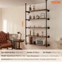 VEVOR Industrial Pipe Shelf 5 Tier 2PCS 11,8in W σανίδες τοίχου ΔΕΝ περιλαμβάνονται