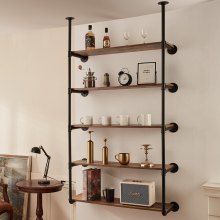 VEVOR Industrial Pipe Shelf 5 Tier 2PCS 11.8in W Wall-Mount Planks NOT Included