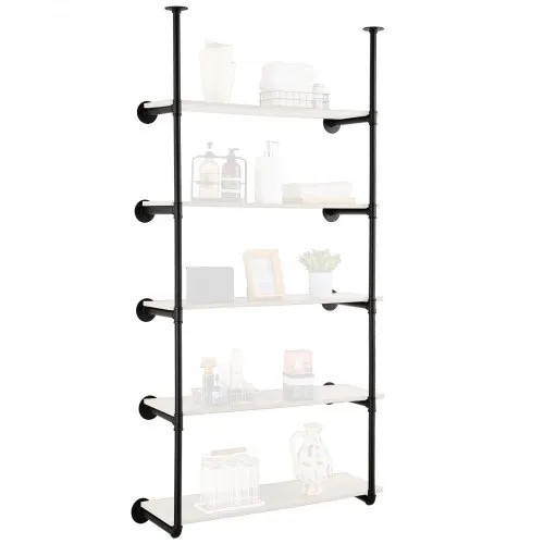 VEVOR Industrial Pipe Shelf 5 Tier 2PCS 25 cm W Wall-Mount Planks NOT Included