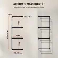 VEVOR Industrial Pipe Shelf 4 Tier 3PCS 11.8in W Wall-Mount Planks NOT Included