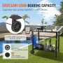 VEVOR Outdoor Grill Dining Cart with Double-Shelf, BBQ Movable Food Prep Table, Multifunctional Iron Table Top, Portable Modular Carts for Pizza Oven, Worktable with 2 Wheels, Carry Handle, Black