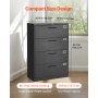 VEVOR 4 Drawers Metal File Cabinet, Vertical Filing Cabinet with Lock and Adjustable Hanging Rod, Tall Filing Storage Cabinets for Home and Office Fit Letter, A4, Legal Size File, Easy Assembly, Black