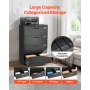 VEVOR 4 Drawers Metal File Cabinet, Vertical Filing Cabinet with Lock and Adjustable Hanging Rod, Tall Filing Storage Cabinets for Home and Office Fit Letter, A4, Legal Size File, Easy Assembly, Black