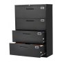 VEVOR 4 Drawers Metal File Cabinet, Vertical Filing Cabinet with Lock and Adjustable Hanging Rod, Tall Filing Storage Cabinets for Home and Office Fit Letter, A4, Legal Size File, Easy Assembly, Black