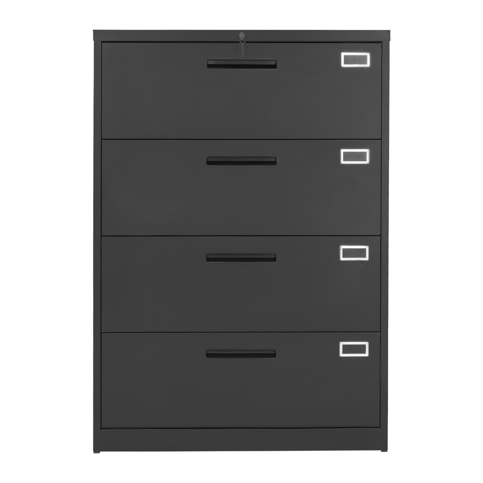 VEVOR 4 Drawers Metal File Cabinet, Vertical Filing Cabinet with Lock and Adjustable Hanging Rod, Tall Filing Storage Cabinets for Home and Office Fit Letter, A4, Legal Size File, Easy Assembly, Black